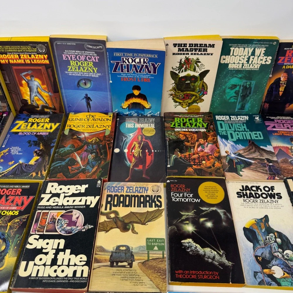 Lot of 24 Roger Zelazny Books Collection Science Fiction Novels VTG Classic Set